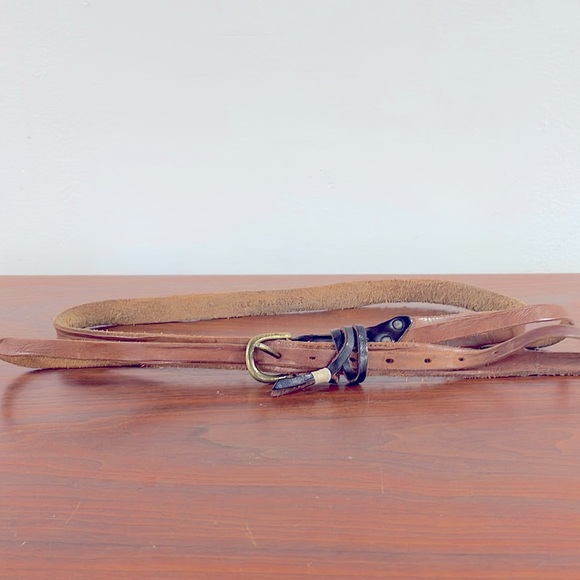 Brown leather belt - Picture 1 of 7